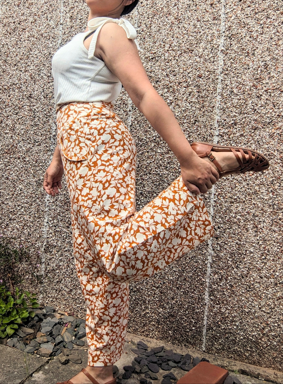 Women's Wide Leggings - Pumpkin Floral