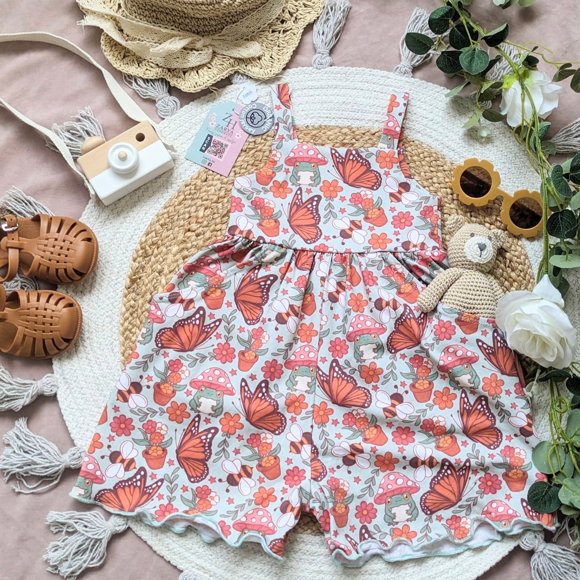 Short Romper -Garden Whimsy