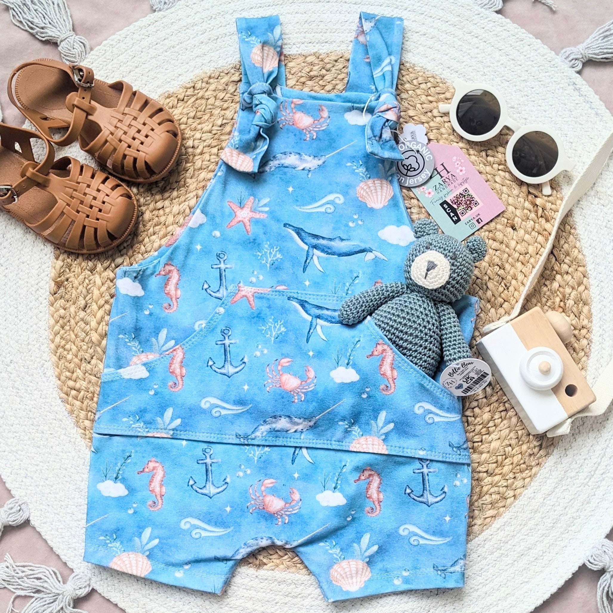 Short Dungarees - Marine