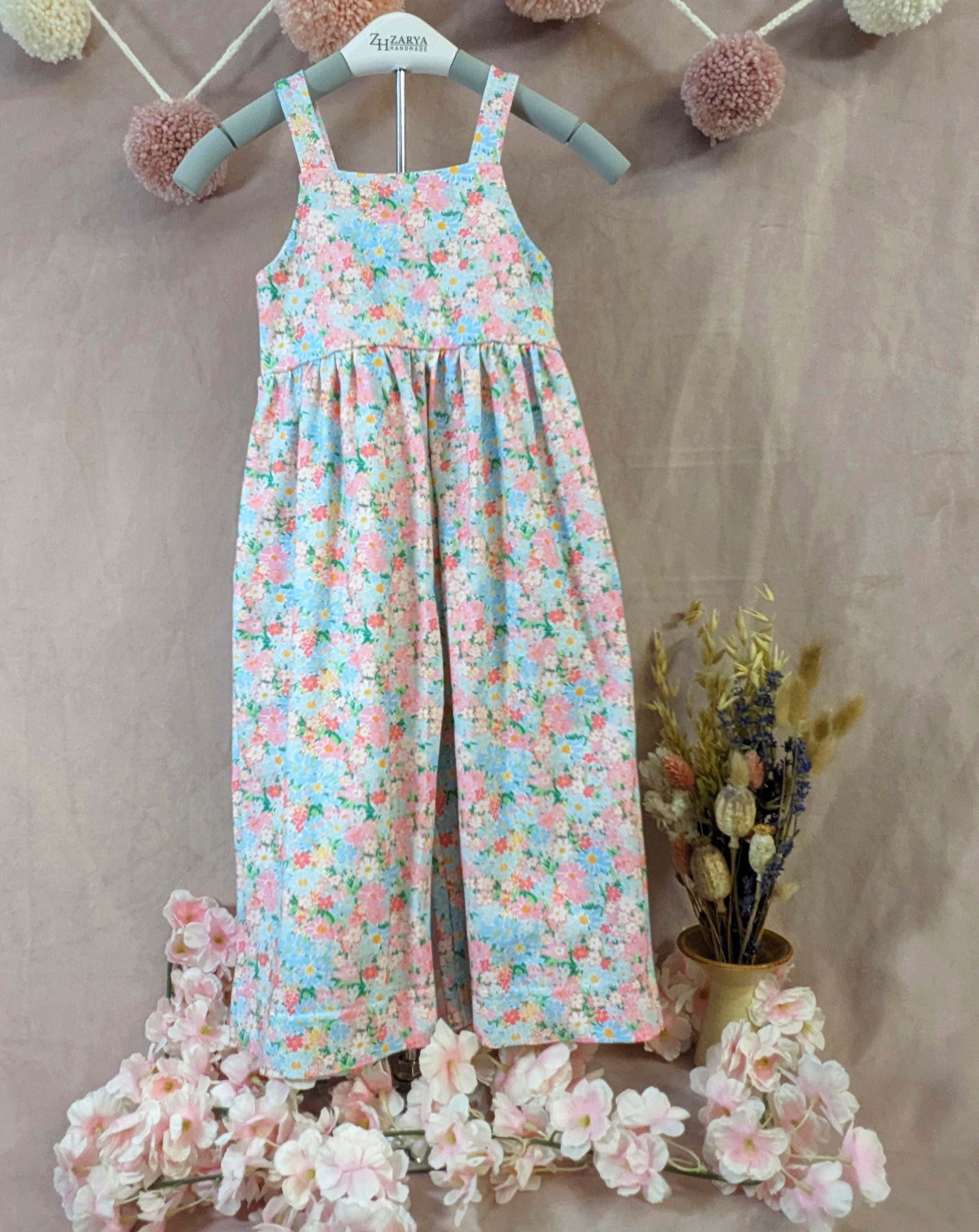 Jumpsuit (Aqua Floral)