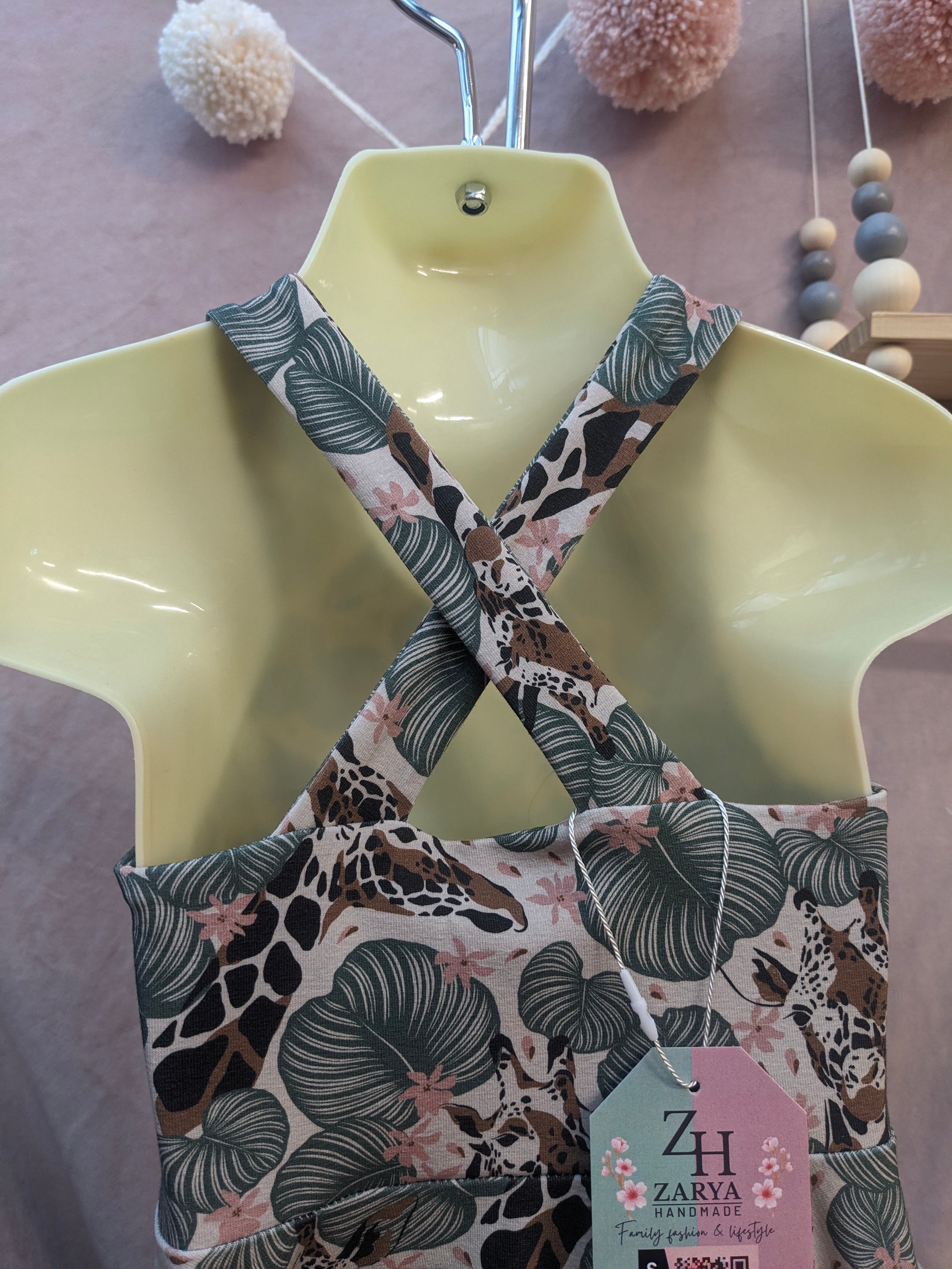Twirly Pinafore Set - Giraffe Foliage