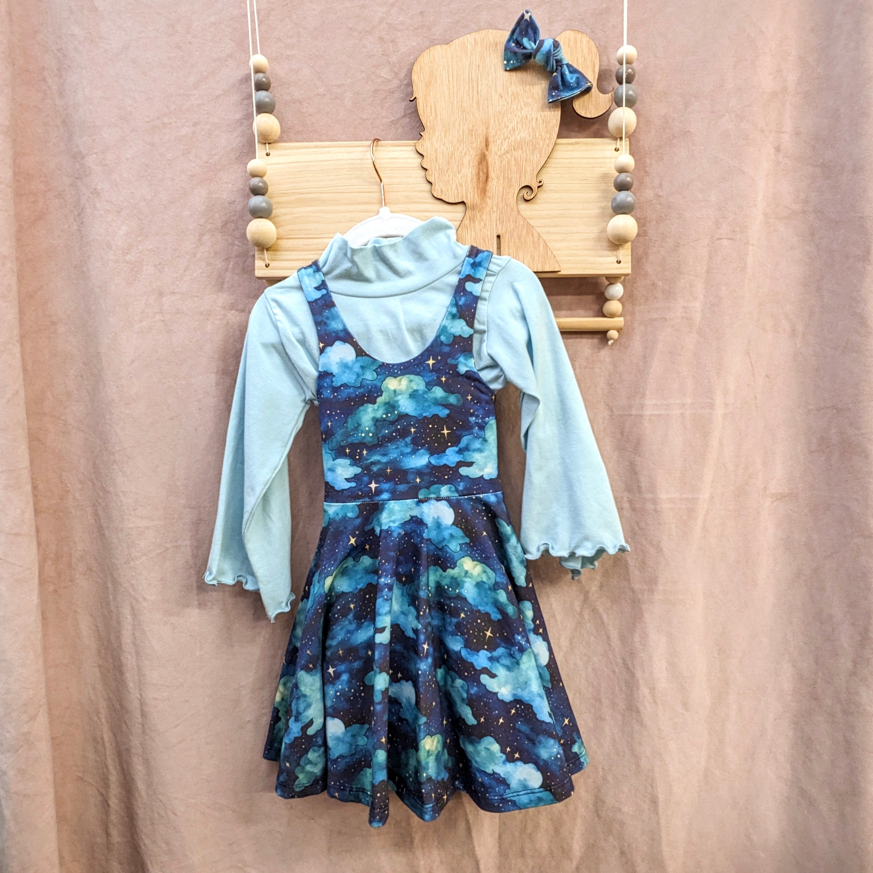 Twirly Pinafore Set - Night Sky