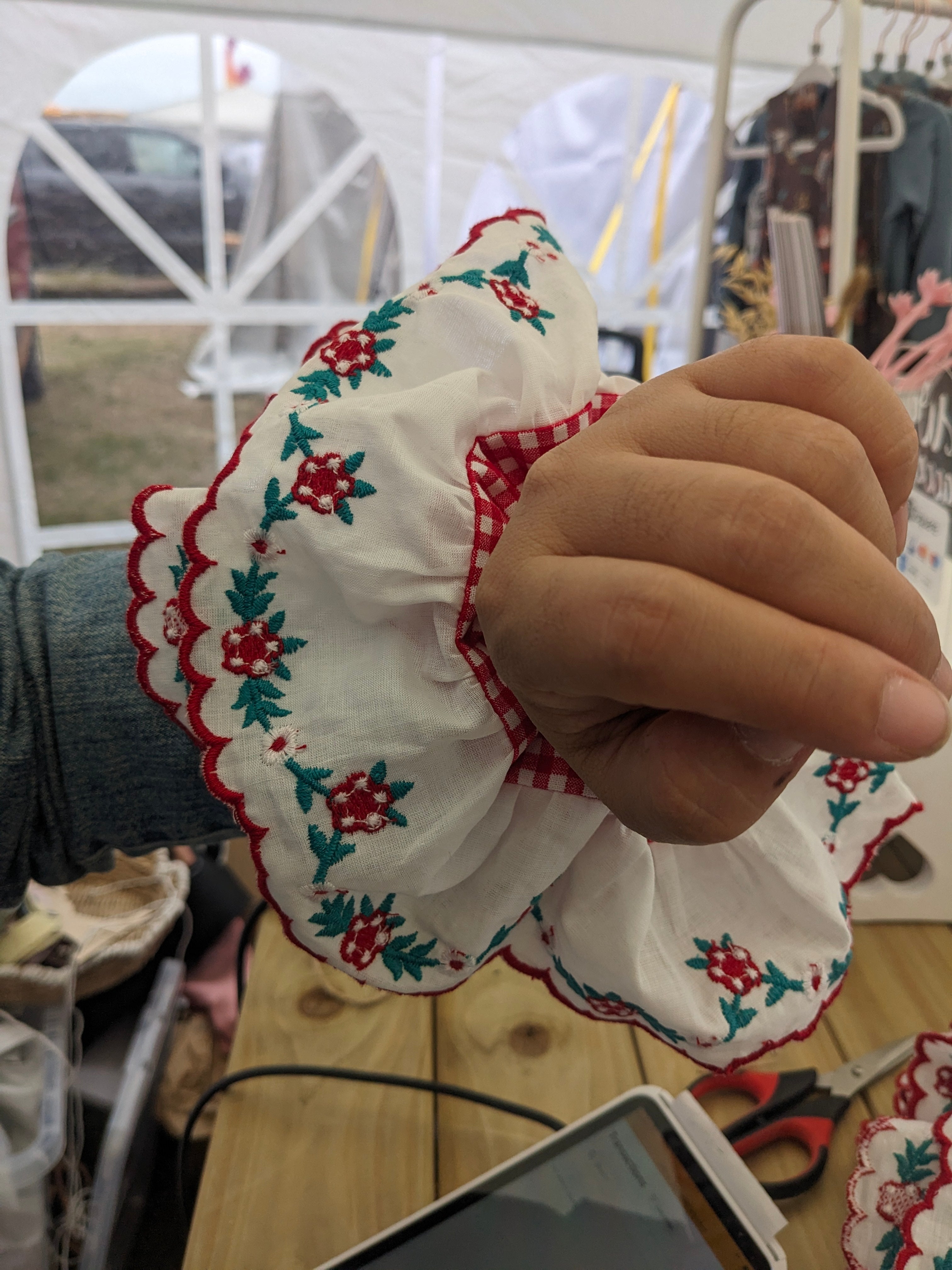 Ruffle Scrunchie - Red Gingham
