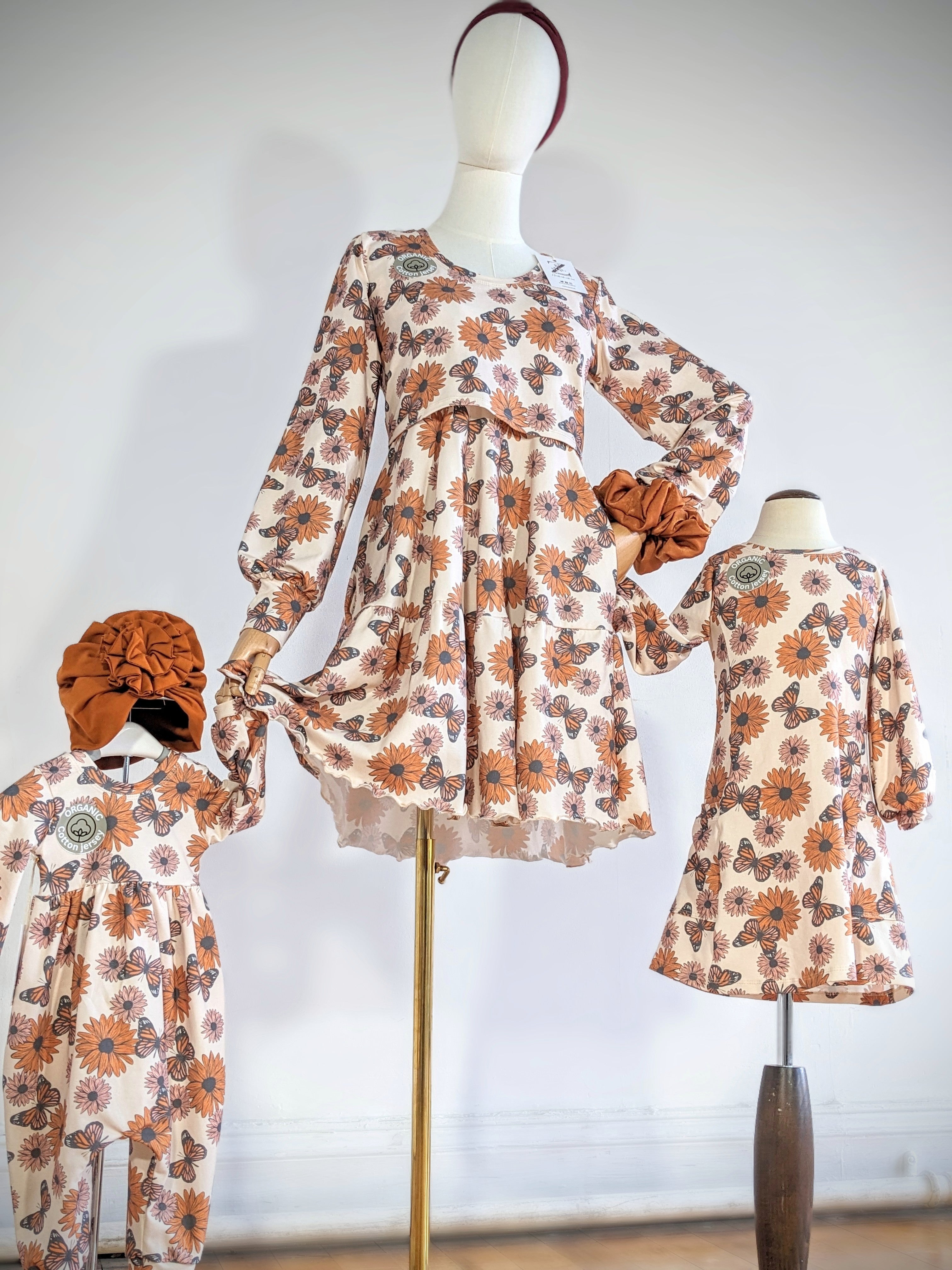 Tunic Set Bishop Sleeves - Autumn Monarch
