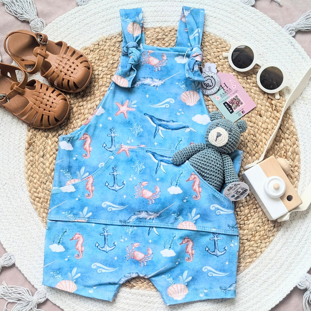 Short Dungarees - Marine