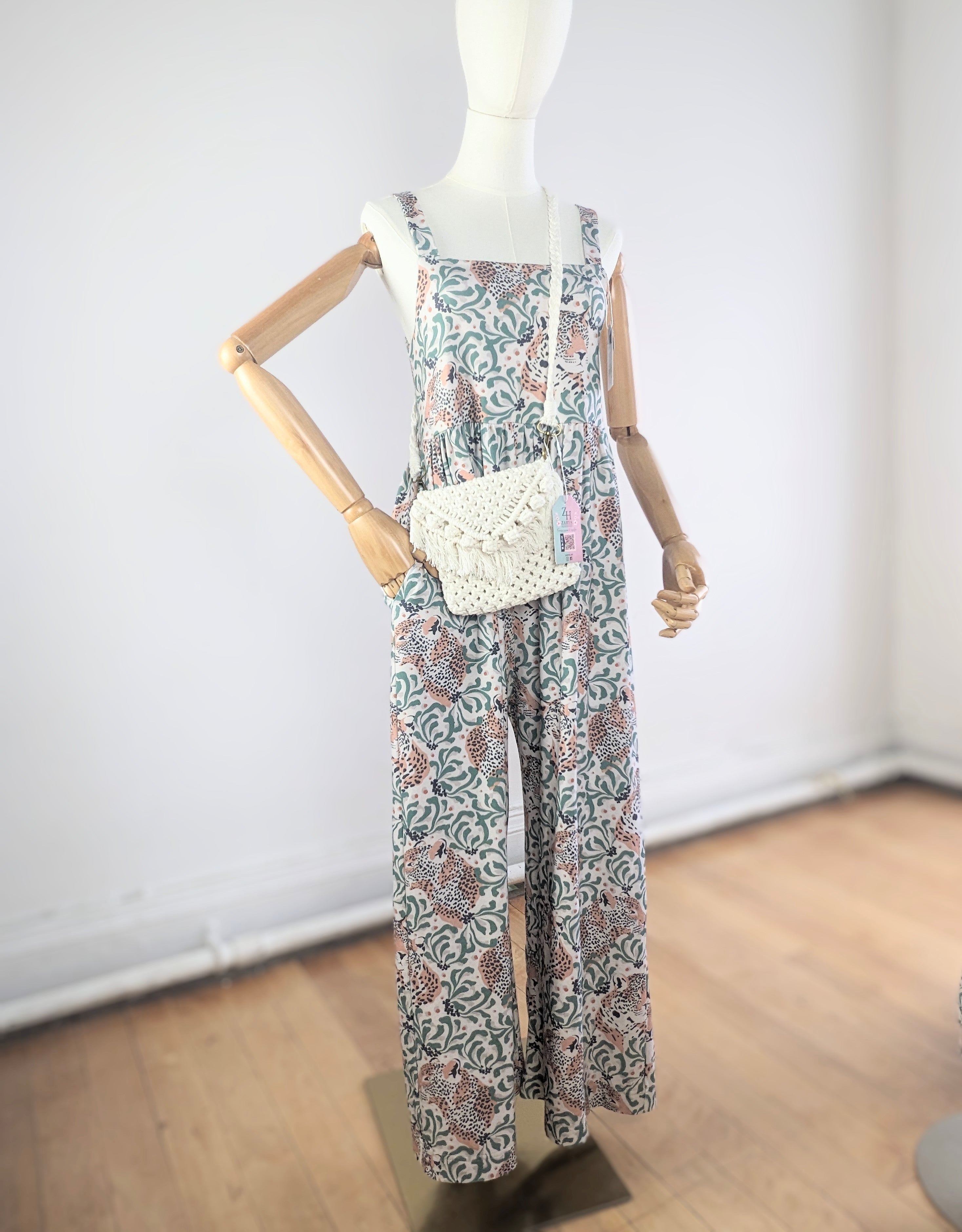 Women's Jumpsuit (Leopard Foliage)