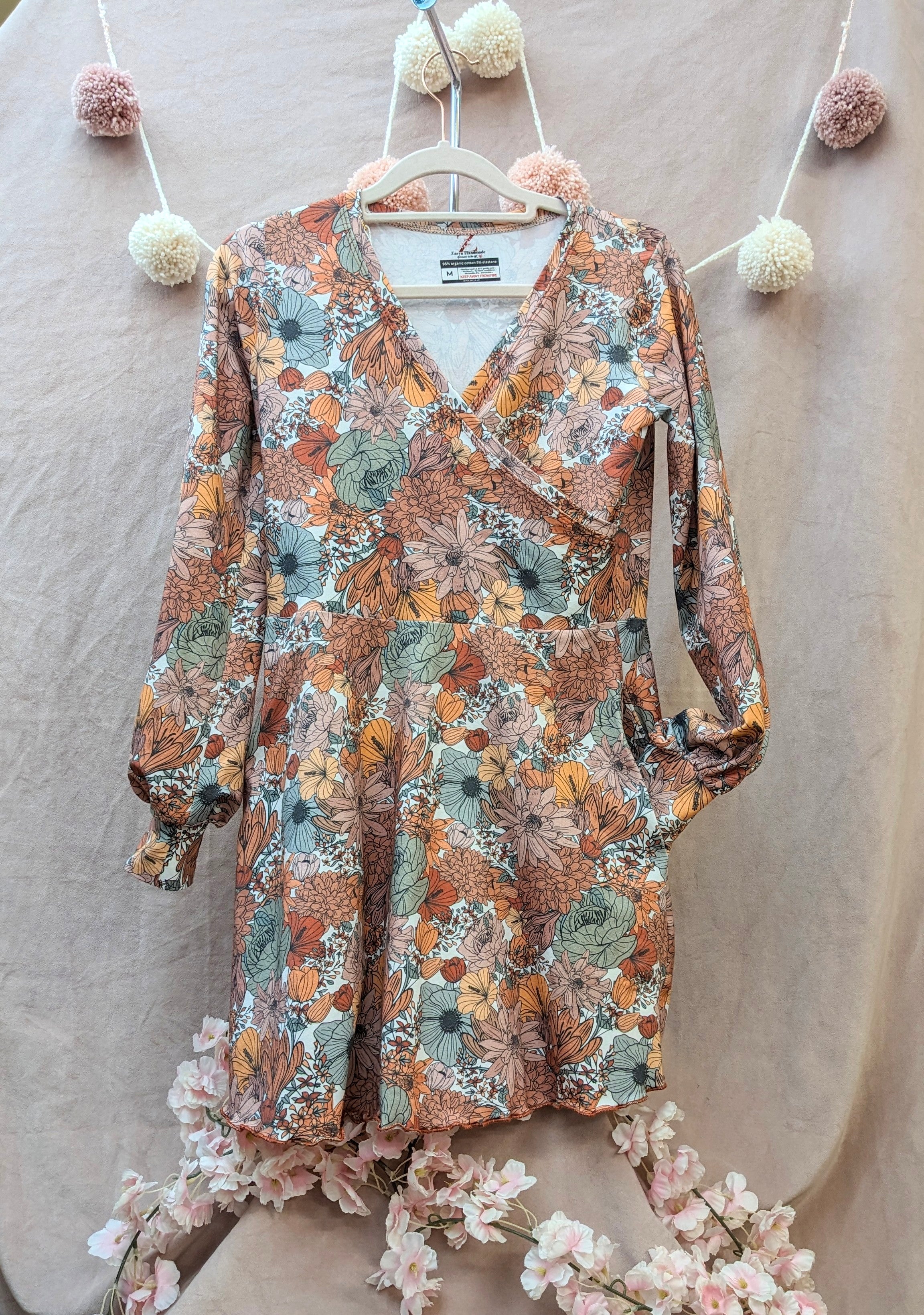 Women's Wrap Dress (Autumn Bloom)
