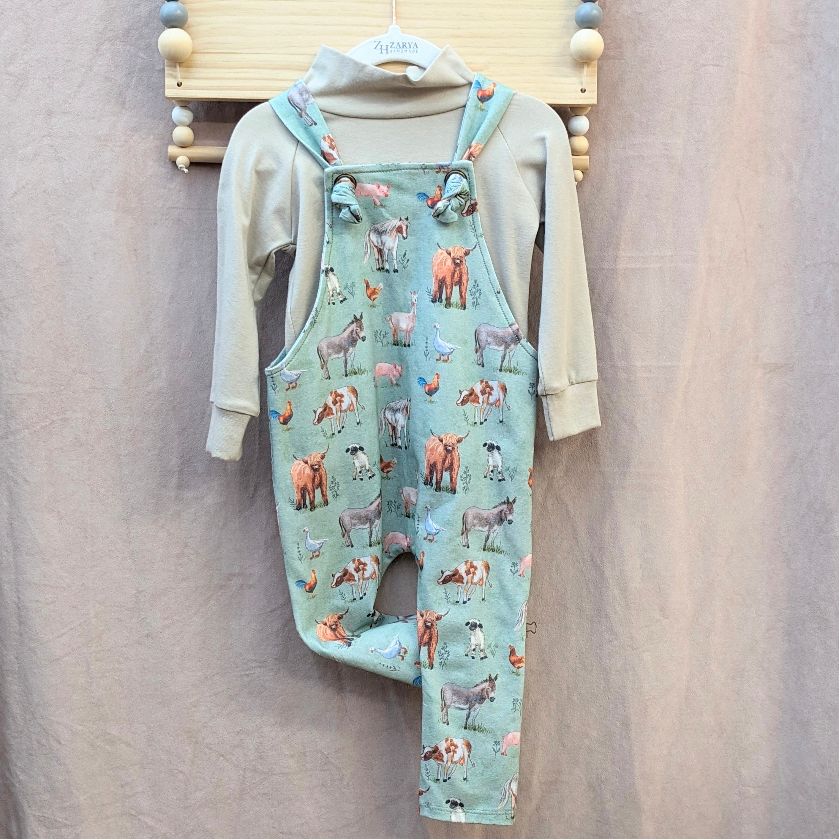 Dungarees Set - Farmland
