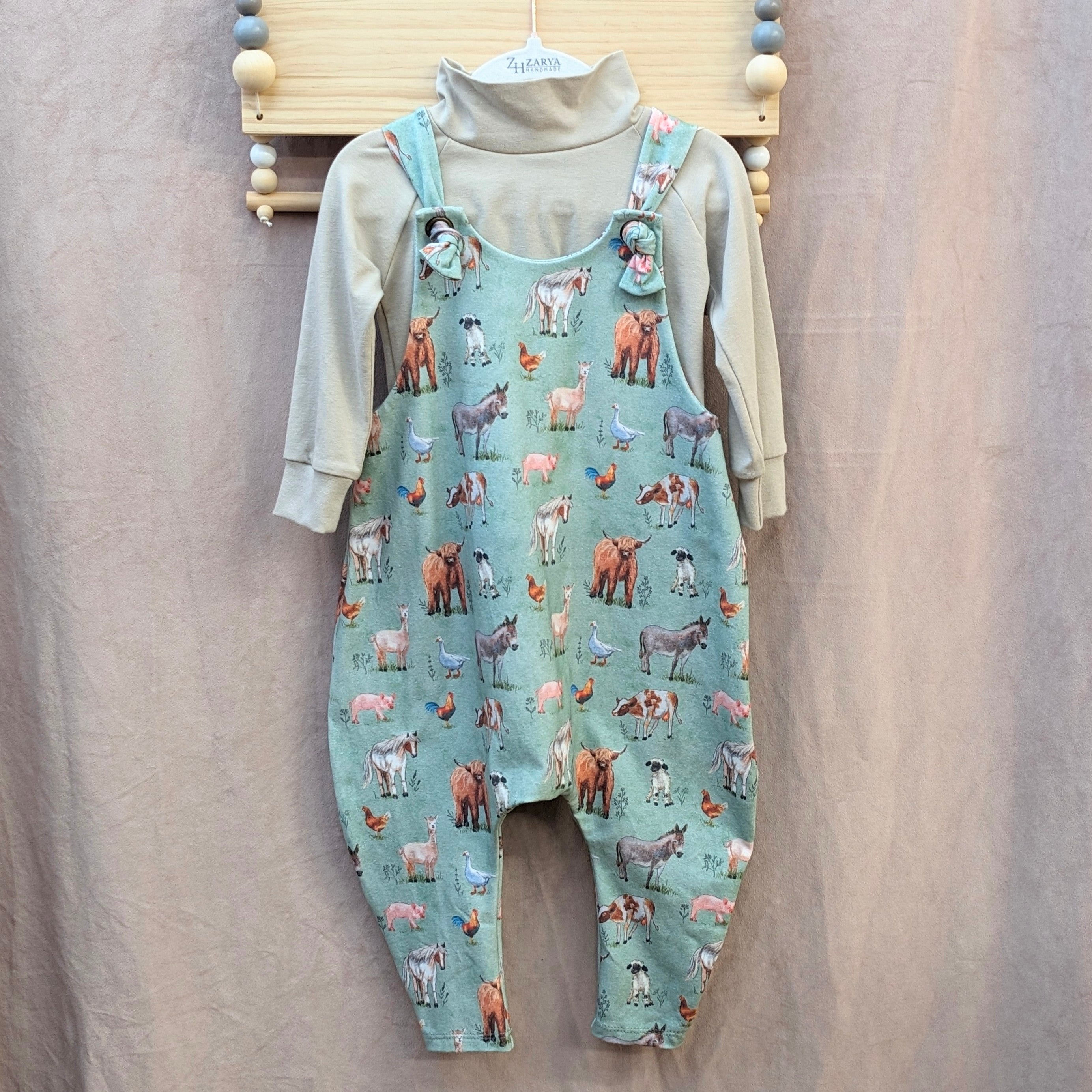 Dungarees Set - Farmland (Wide)