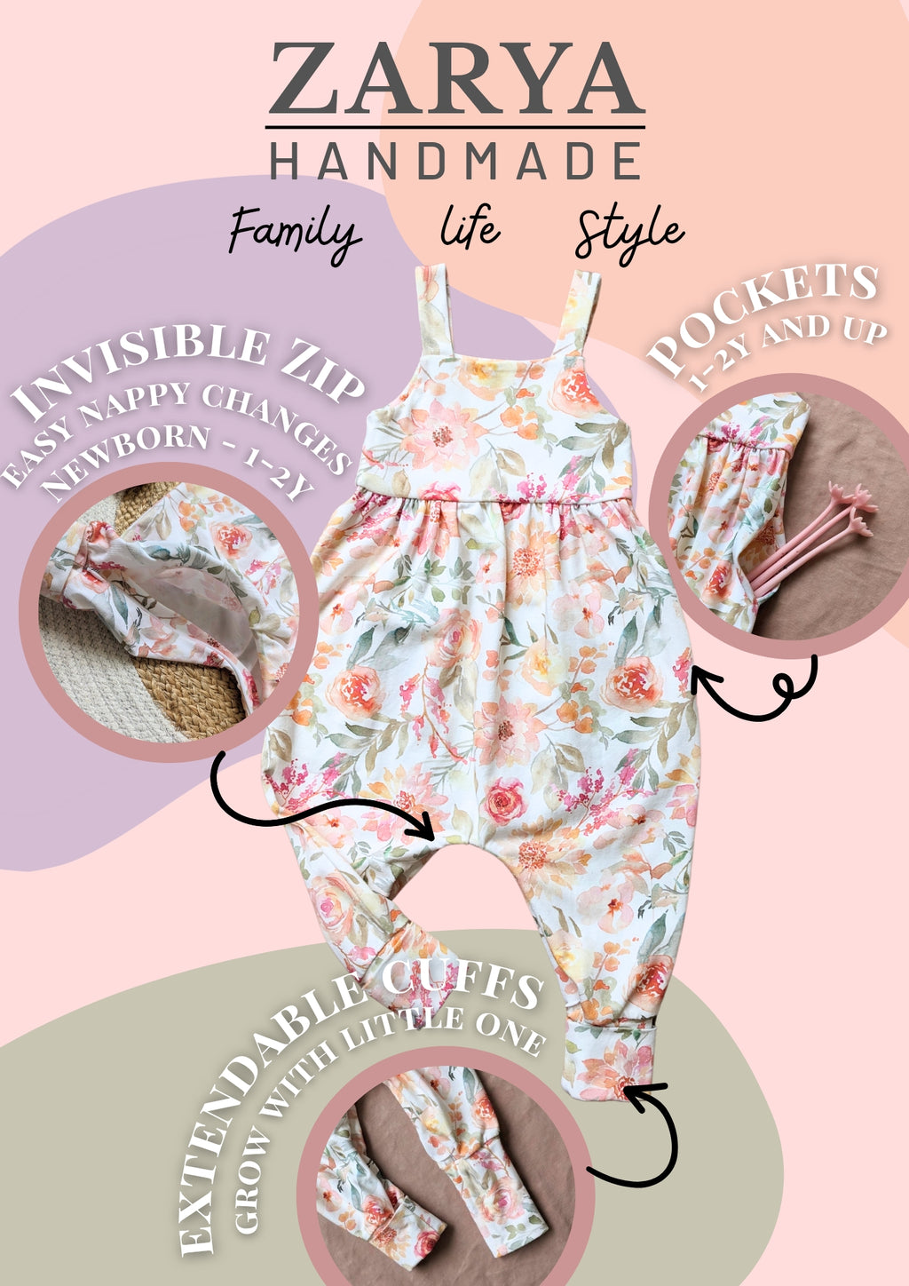 Harem Romper - Strawberry Gingham