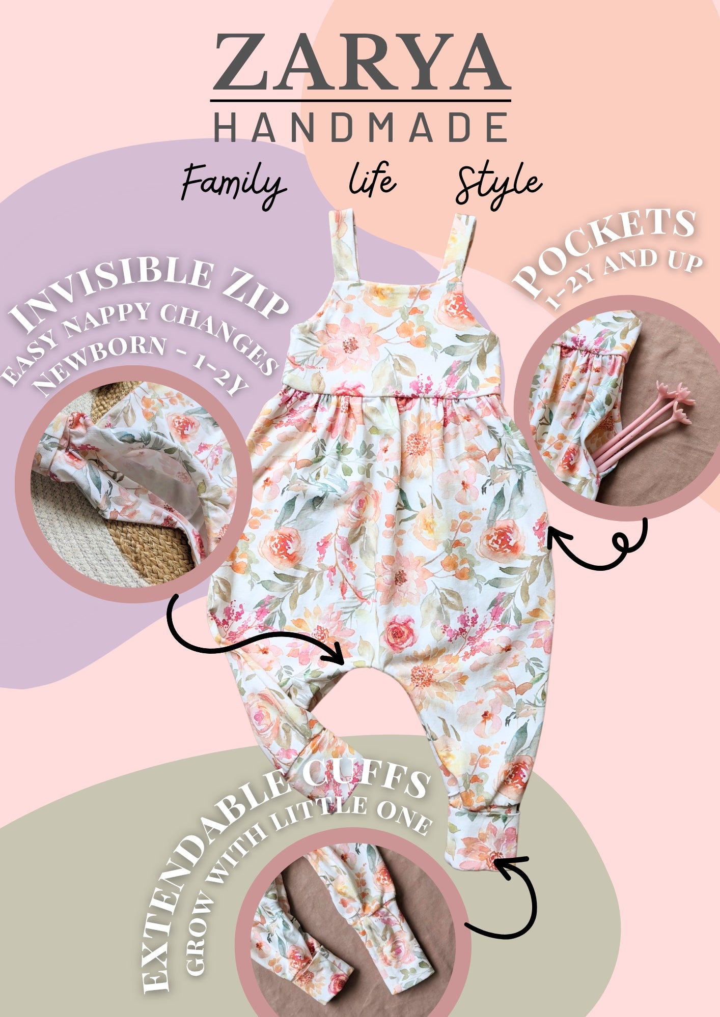 Harem Romper - Strawberry Gingham